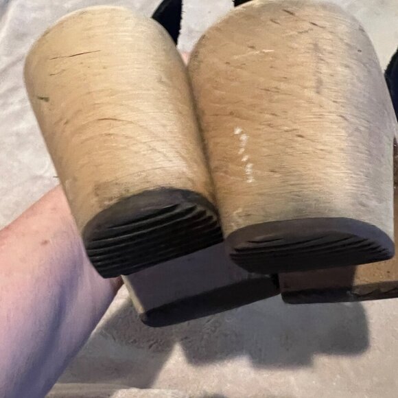 MIA x Free People Greta Swedish Black Leather Wooden Clogs Size 38 / 7 - Picture 11 of 11